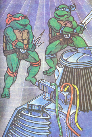 Illustration for article titled Predator teams up with the Ninja Turtles in deranged Russian children's books